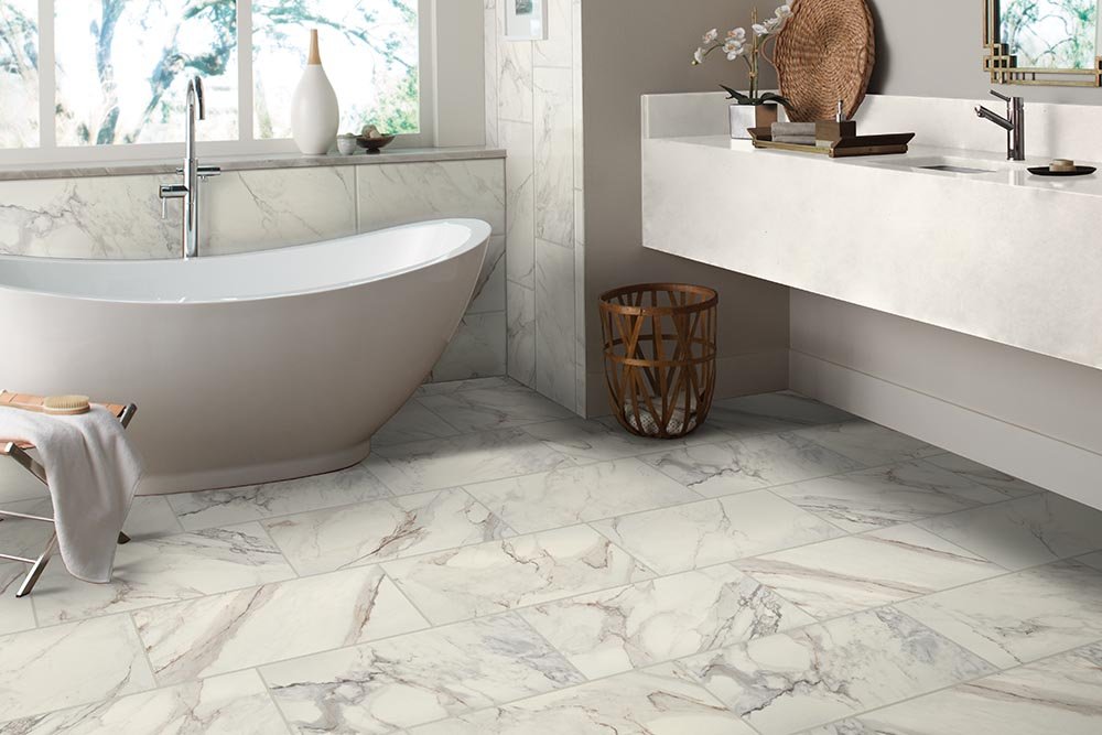 Bathroom Porcelain Marble Tile - Alsea Bay Granite Interiors in Waldport, OR